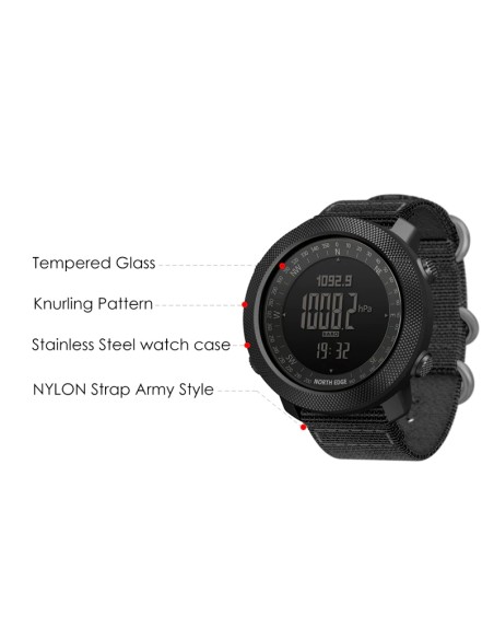 NORTH EDGE - Montre Militaire multifonction pour Homme