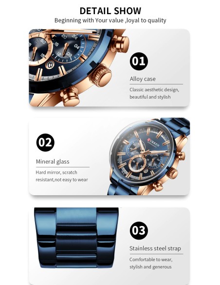 CURREN - Montre Chronographe