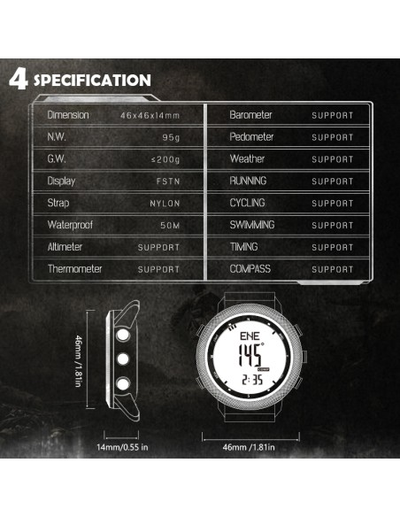NORTH EDGE – Montre Numérique Multifonction